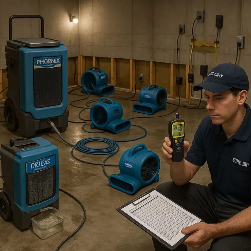 Structural Drying and Dehumidification process in Cypress Lake, FL